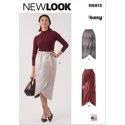 New Look Sewing Pattern N6813 Misses Wrap Skirt in Two Lengths 6813 Image 1 From Patternsandplains.com