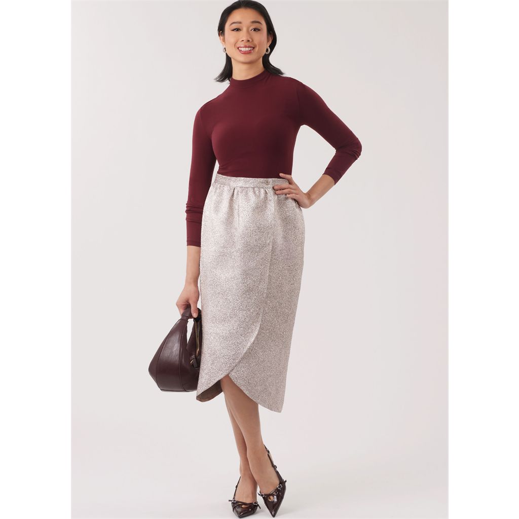 New Look Sewing Pattern N6813 Misses Wrap Skirt in Two Lengths 6813 Image 2 From Patternsandplains.com