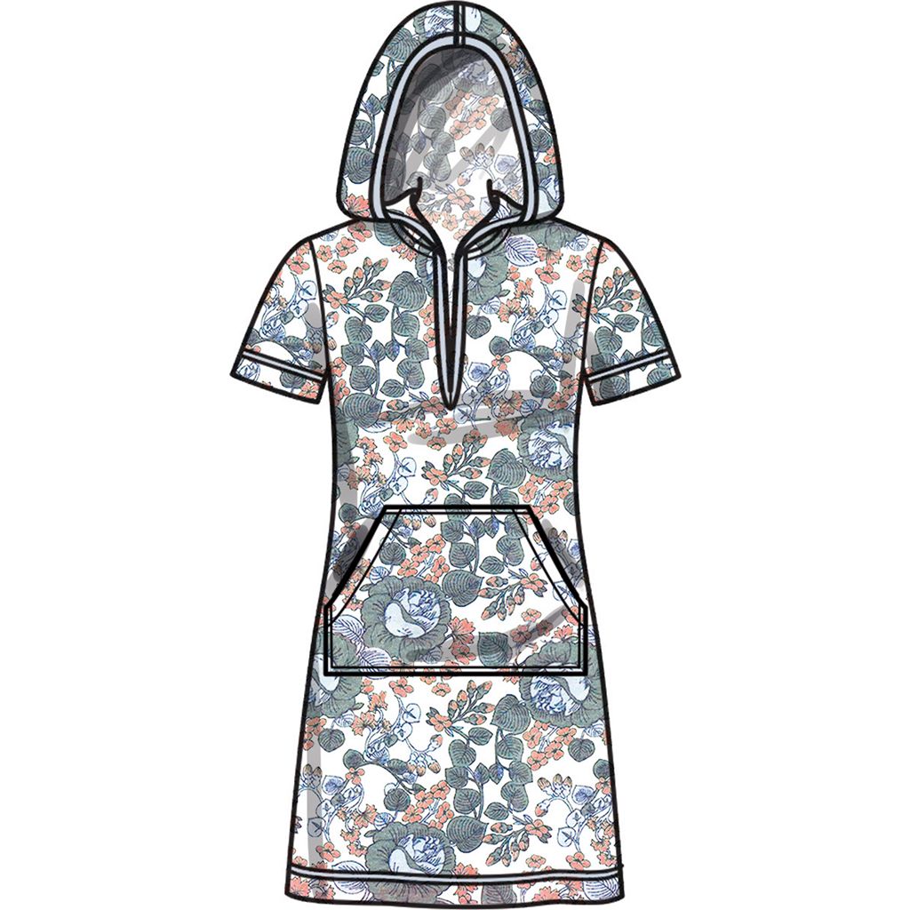 New Look Sewing Pattern N6818 Unisex Knit Hoodie and Pants and Misses Knit Dress 6818 Image 6 From Patternsandplains.com