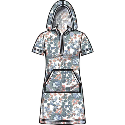 New Look Sewing Pattern N6818 Unisex Knit Hoodie and Pants and Misses Knit Dress 6818 Image 6 From Patternsandplains.com