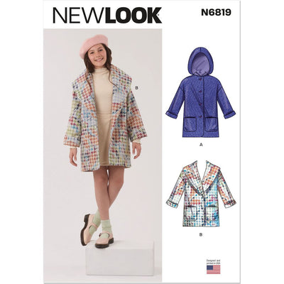 New Look Sewing Pattern N6819 Girls Lined Coats 6819 Image 1 From Patternsandplains.com