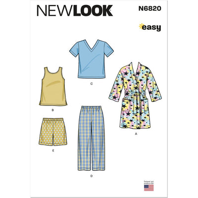 New Look Sewing Pattern N6820 Childrens Loungewear 6820 Image 1 From Patternsandplains.com
