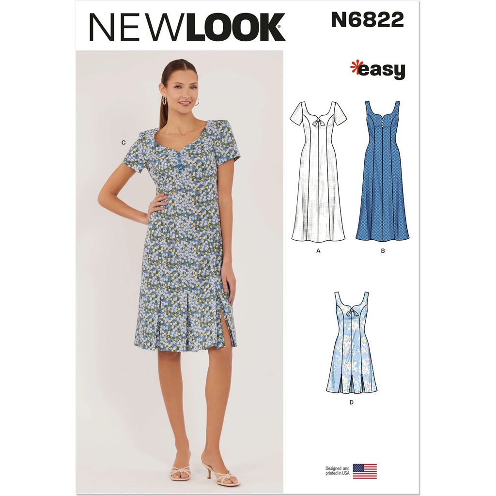 New Look Sewing Pattern N6822 Misses Dress in Two Lengths with Sleeve Variations 6822 Image 1 From Patternsandplains.com