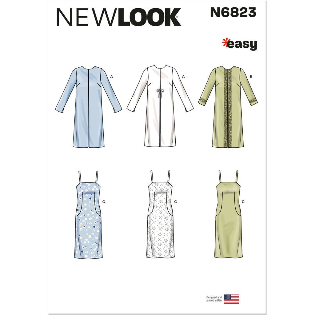 New Look Sewing Pattern N6823 Misses Coat and Dress 6823 Image 1 From Patternsandplains.com