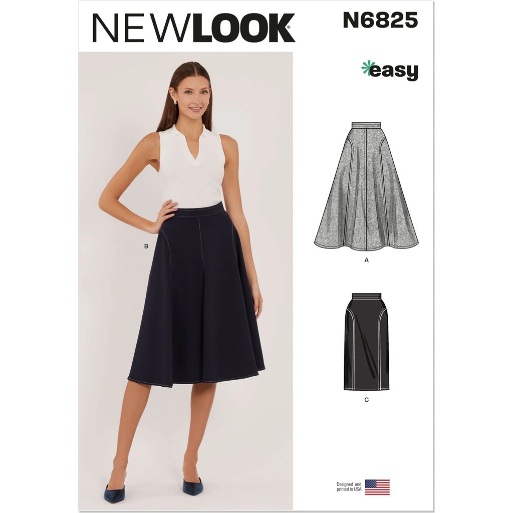 New Look Sewing Pattern N6825 Misses Skirts in Two Lengths 6825 Image 1 From Patternsandplains.com