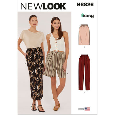 New Look Sewing Pattern N6826 Misses Skirts Pants and Shorts 6826 Image 1 From Patternsandplains.com