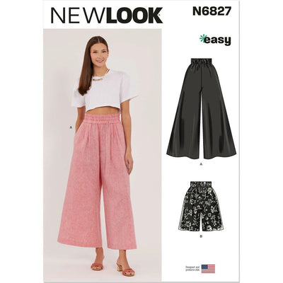 New Look Sewing Pattern N6827 Misses Pants and Shorts 6827 Image 1 From Patternsandplains.com