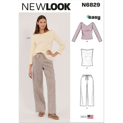 New Look Sewing Pattern N6829 Misses Pants in Two Lengths and Knit Tops 6829 Image 1 From Patternsandplains.com