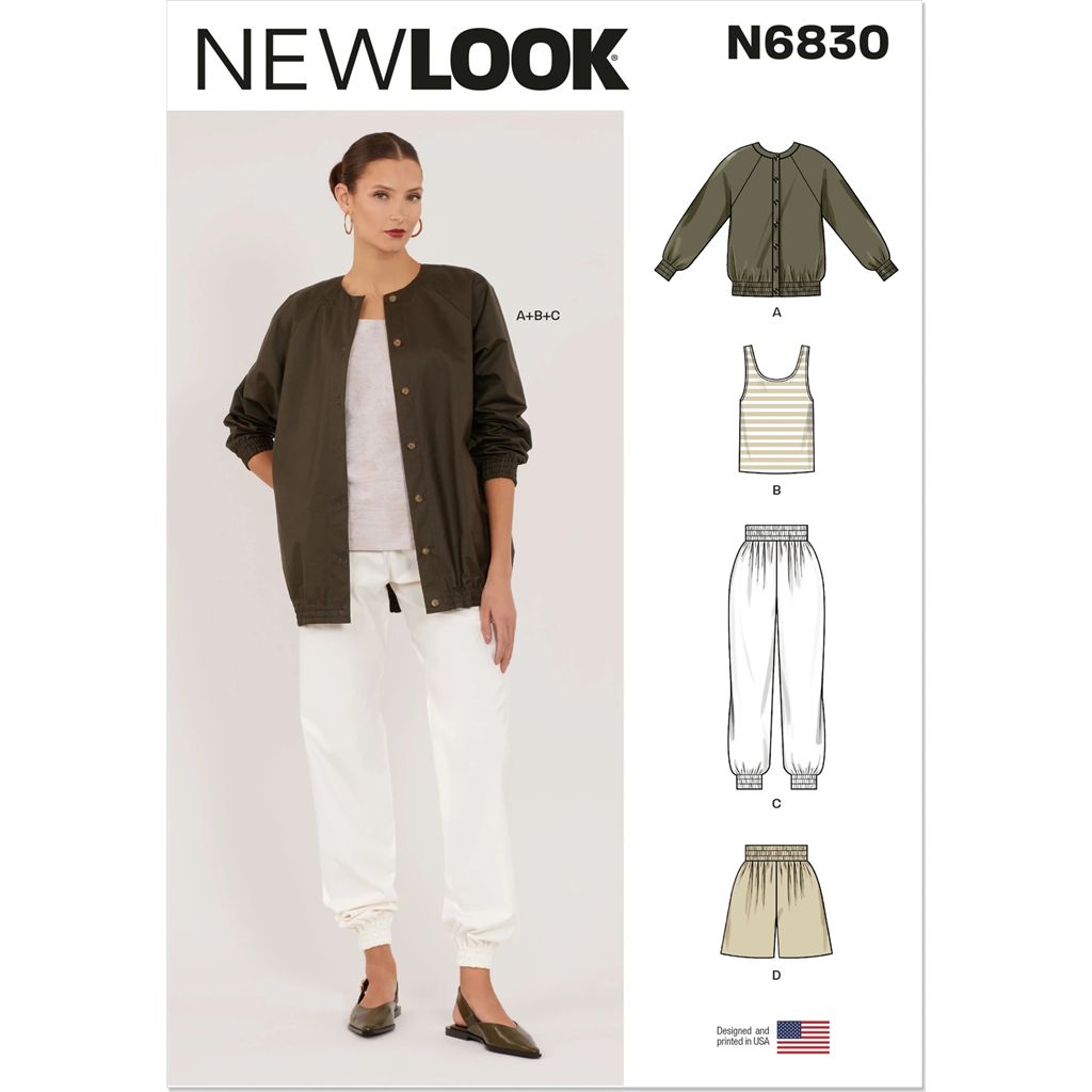 New Look Sewing Pattern N6830 Misses Jacket Top Pants and Shorts 6830 Image 1 From Patternsandplains.com