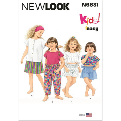 New Look Sewing Pattern N6831 Childrens Tops Shorts and Pants 6831 Image 1 From Patternsandplains.com