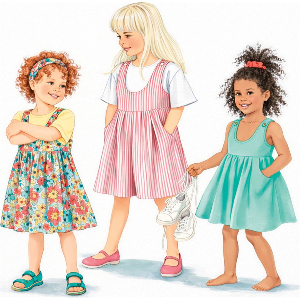 New Look Sewing Pattern N6832 Childrens Top Dress or Jumper and Romper 6832 Image 2 From Patternsandplains.com