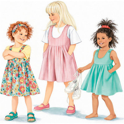 New Look Sewing Pattern N6832 Childrens Top Dress or Jumper and Romper 6832 Image 2 From Patternsandplains.com