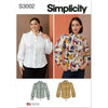 Simplicity Sewing Pattern S3002 Misses and Womens Blouses 3002 Image 1 From Patternsandplains.com