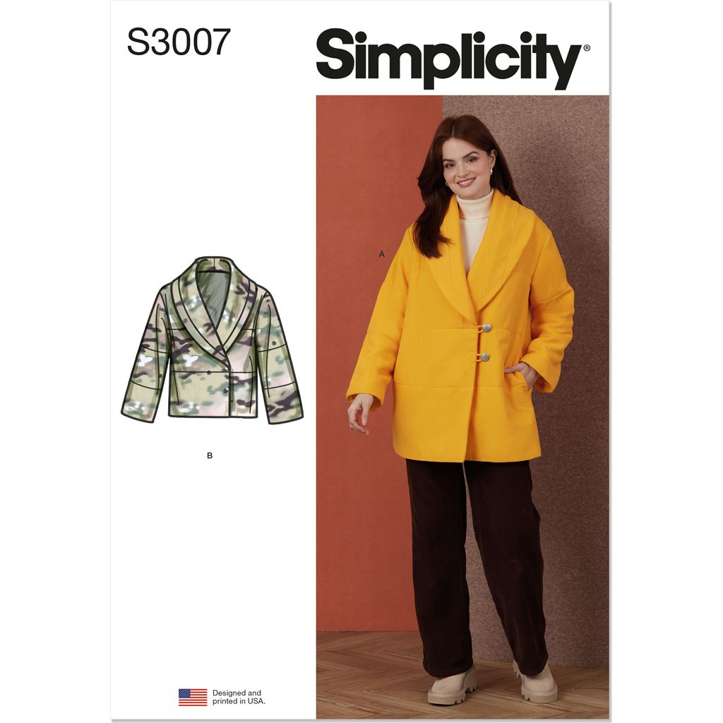 Simplicity Sewing Pattern S3007 Misses Coat and Jacket 3007 Image 1 From Patternsandplains.com