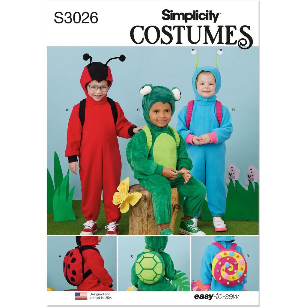 Simplicity Sewing Pattern S3026 Toddlers Animal Costumes 3026 Image 1 From Patternsandplains.com