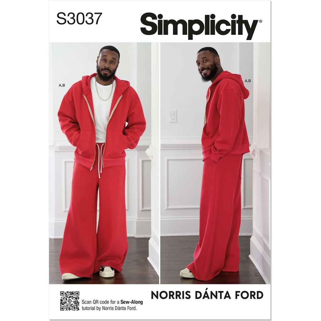 Simplicity Sewing Pattern S3037 Mens Sweatshirt and Sweatpants by Norris D nta Ford 3037 Image 1 From Patternsandplains.com