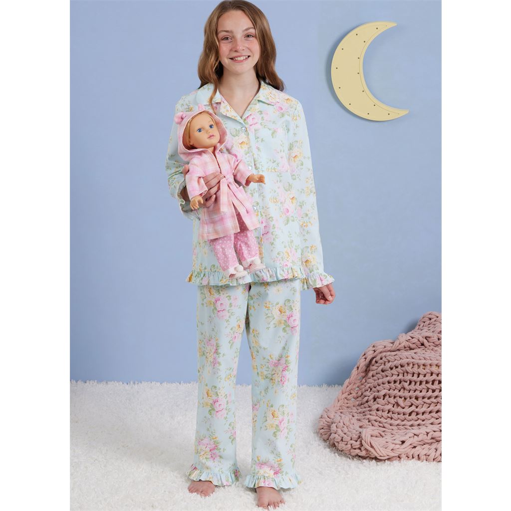 Simplicity Sewing Pattern S3045 Childrens and Girls Lounge Tops Gown Shorts and Pants 3045 Image 10 From Patternsandplains.com