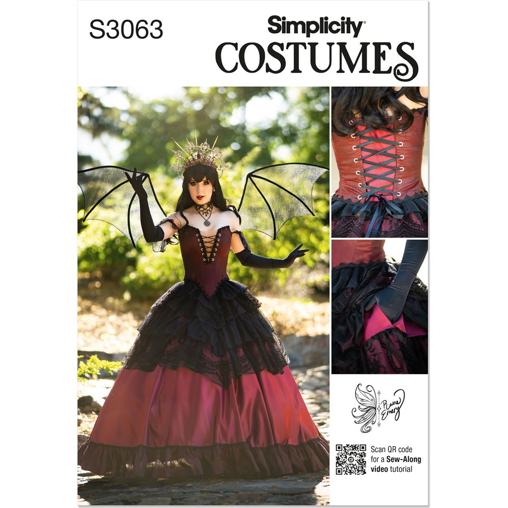 Simplicity Sewing Pattern S3063 Misses Corset and Skirt Costume by Raine Emery 3063 Image 1 From Patternsandplains.com