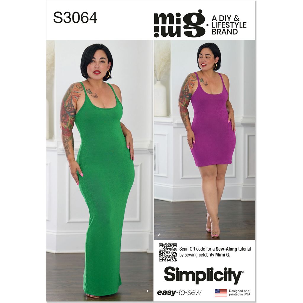 Simplicity Sewing Pattern S3064 Misses and Womens Knit Dress in Two Lengths by Mimi G Style 3064 Image 1 From Patternsandplains.com
