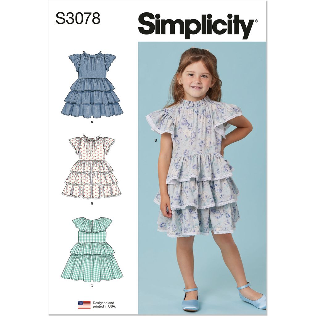 Simplicity Sewing Pattern S3078 Childrens Dresses 3078 Image 1 From Patternsandplains.com