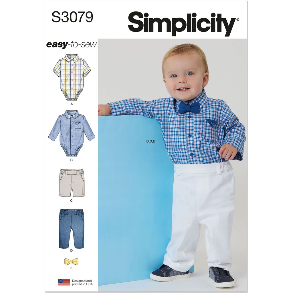 Simplicity Sewing Pattern S3079 Babies Bodysuits Shorts and Pants 3079 Image 1 From Patternsandplains.com
