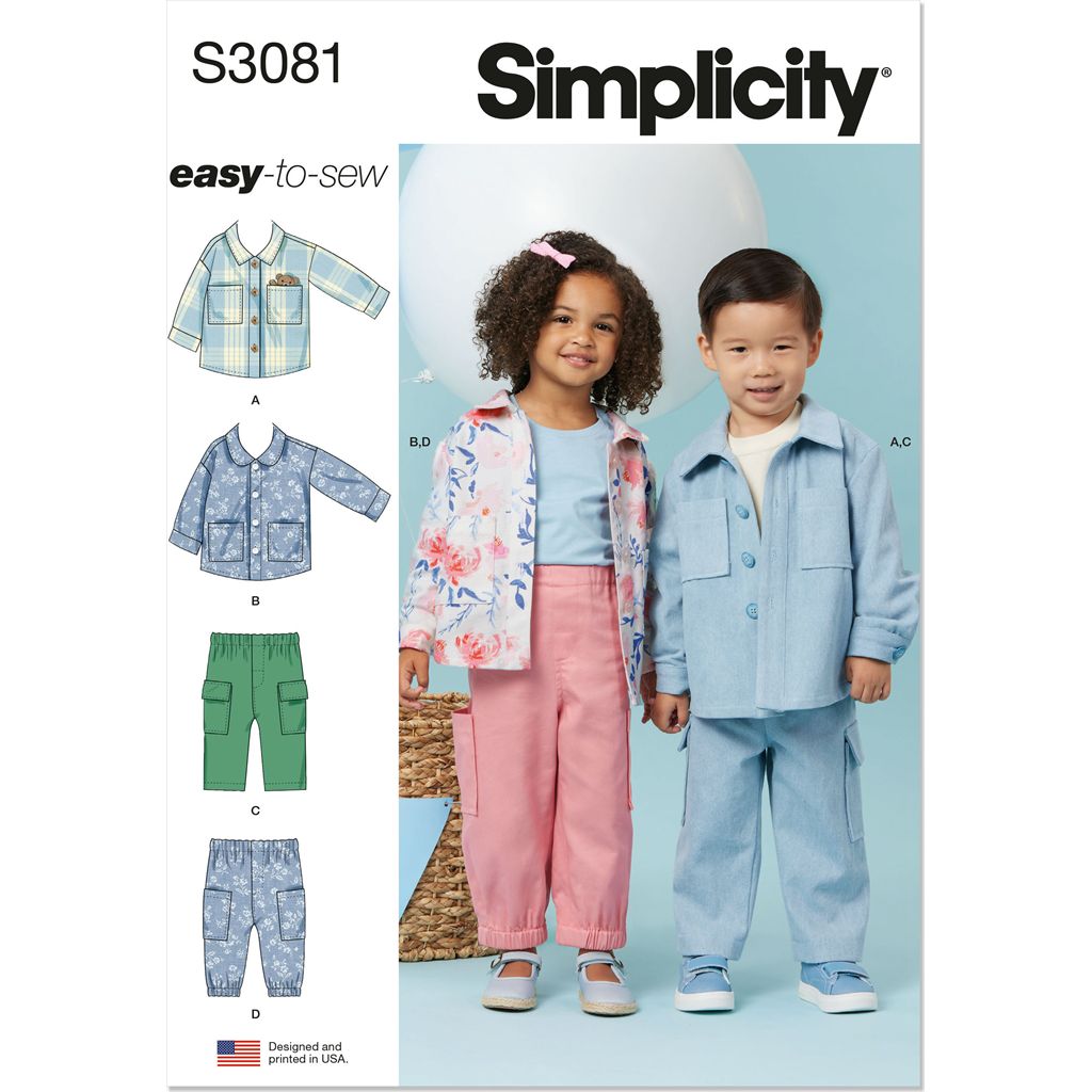 Simplicity Sewing Pattern S3081 Toddlers Jackets and Pants 3081 Image 1 From Patternsandplains.com