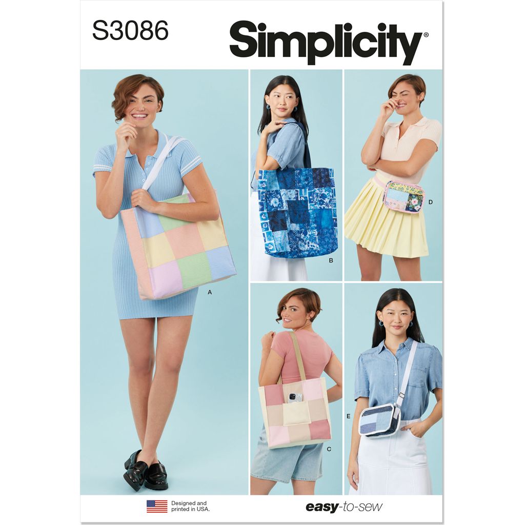 S3085 Pattern Simplicity Sewing Pattern S3086 Bags 3086 - Patterns and Plains