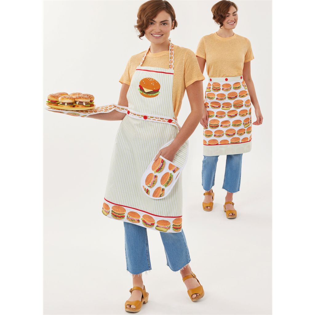 Simplicity Sewing Pattern S3087 Aprons in Sizes S M L and Kitchen Accessories by Carla Reiss 3087 Image 2 From Patternsandplains.com