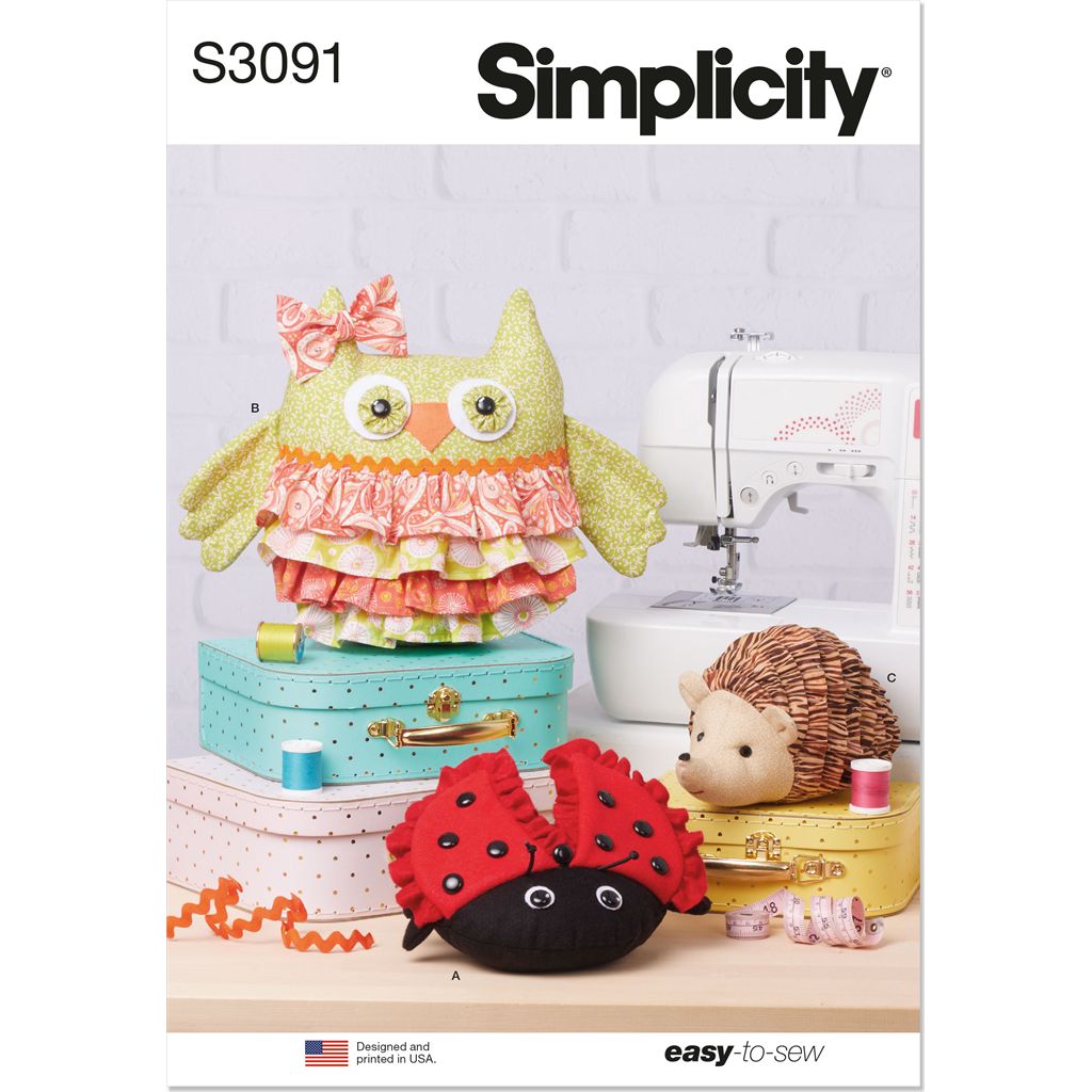 Simplicity Sewing Pattern S3091 Plush Animals 3091 Image 1 From Patternsandplains.com