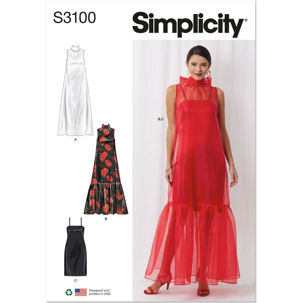 Simplicity Sewing Pattern S3100 Misses Special Occasion Dress and Slip 3100 Image 1 From Patternsandplains.com