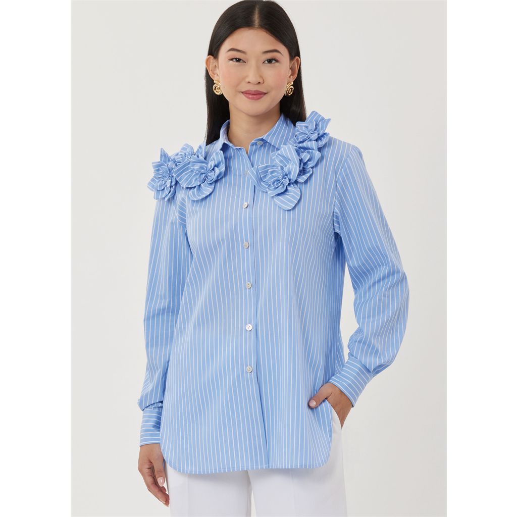 Simplicity Sewing Pattern S3101 Misses Shirt with Detachable 3D Flowers 3101 Image 2 From Patternsandplains.com