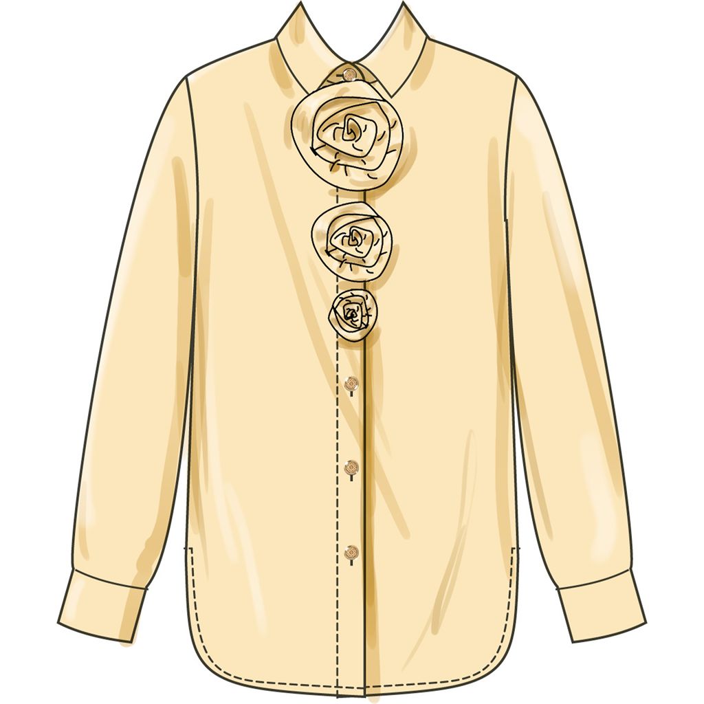 Simplicity Sewing Pattern S3101 Misses Shirt with Detachable 3D Flowers 3101 Image 5 From Patternsandplains.com