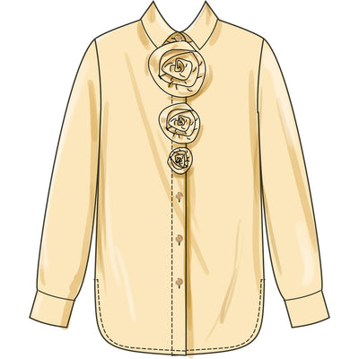 Simplicity Sewing Pattern S3101 Misses Shirt with Detachable 3D Flowers 3101 Image 5 From Patternsandplains.com