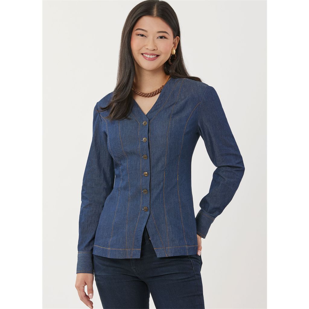 Simplicity Sewing Pattern S3102 Misses Shirt with Sleeve Variations 3102 Image 2 From Patternsandplains.com