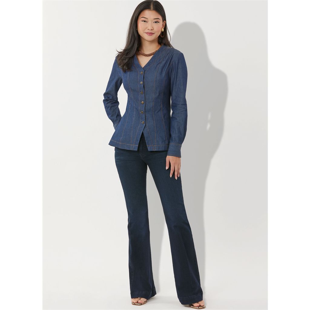 Simplicity Sewing Pattern S3102 Misses Shirt with Sleeve Variations 3102 Image 6 From Patternsandplains.com