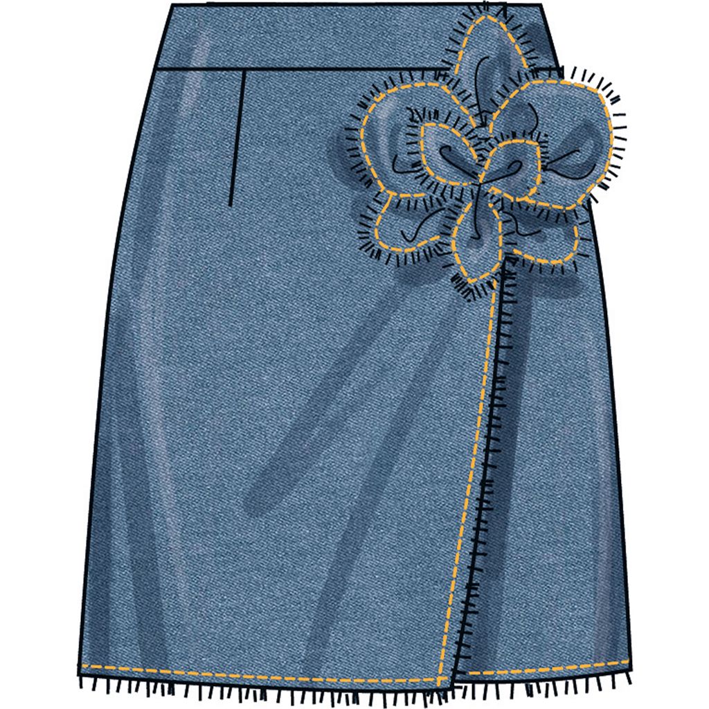 Simplicity Sewing Pattern S3104 Misses Wrap Skirts with Detachable 3D Flower 3104 Image 3 From Patternsandplains.com