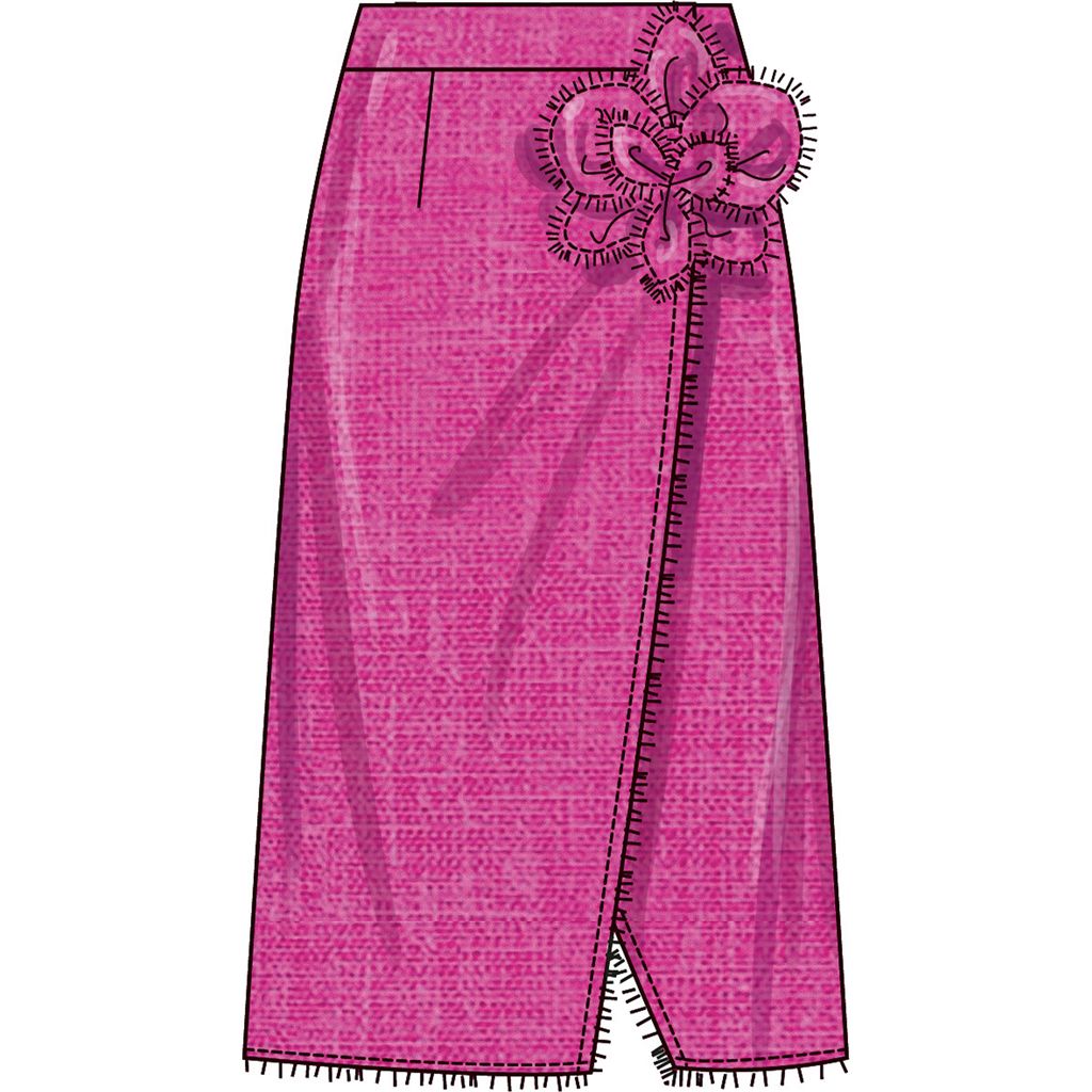 Simplicity Sewing Pattern S3104 Misses Wrap Skirts with Detachable 3D Flower 3104 Image 4 From Patternsandplains.com