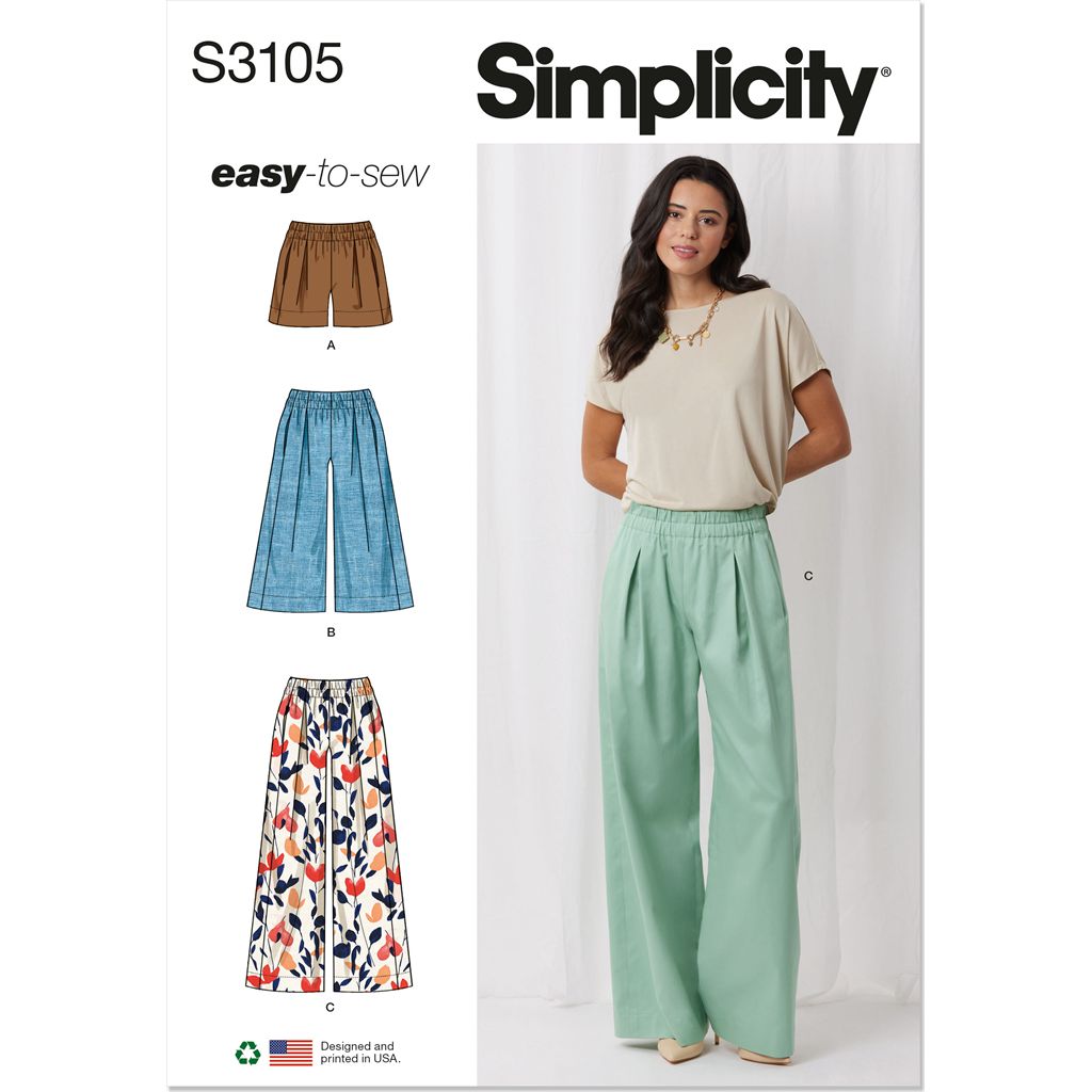Simplicity Sewing Pattern S3105 Misses Shorts and Pants 3105 Image 1 From Patternsandplains.com