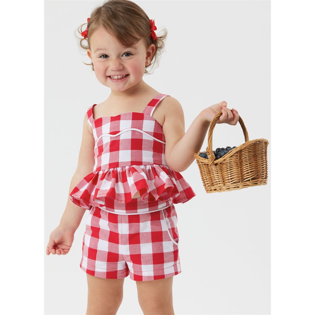 Simplicity Sewing Pattern S3112 Toddlers Dress Top and Shorts 3112 Image 2 From Patternsandplains.com