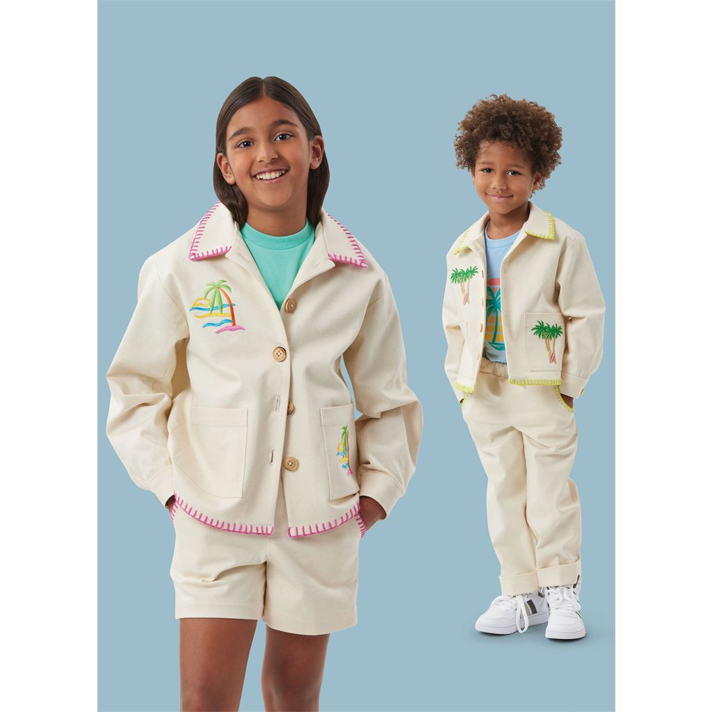 Simplicity Sewing Pattern S3113 Childrens or Girls and Boys Jacket Shorts and Pants 3113 Image 2 From Patternsandplains.com