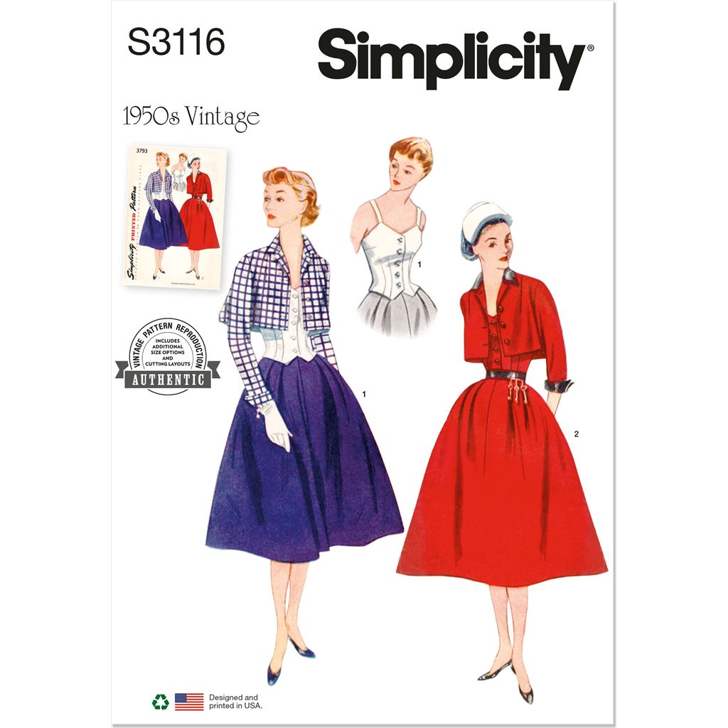 Simplicity Sewing Pattern S3116 Misses Bolero Suit and Bodice 3116 Image 1 From Patternsandplains.com