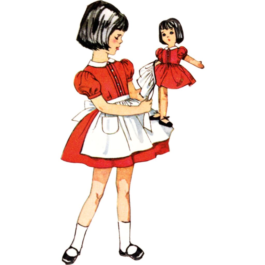 Simplicity Sewing Pattern S3117 Childrens Dress and Apron Doll and Dolls Dress and Apron 3117 Image 3 From Patternsandplains.com