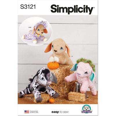 Simplicity Sewing Pattern S3121 Baby Goat Plushy and Accessories by Carla Reiss 3121 Image 1 From Patternsandplains.com
