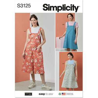 Simplicity Sewing Pattern S3125 Misses Knit Tops Overalls and Pinafore (Jumper) by Elaine Heigl Designs 3125 Image 1 From Patternsandplains.com