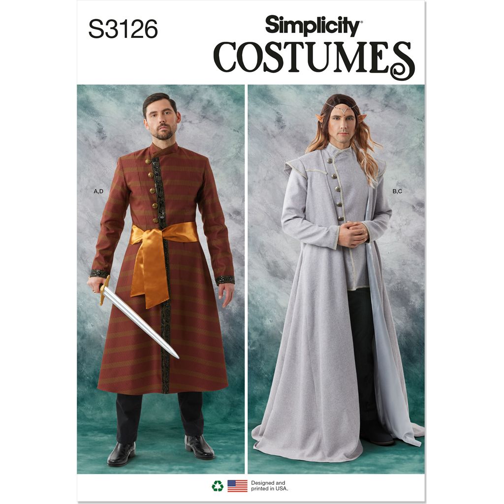 Simplicity Sewing Pattern S3126 Mens Costumes 3126 Image 1 From Patternsandplains.com