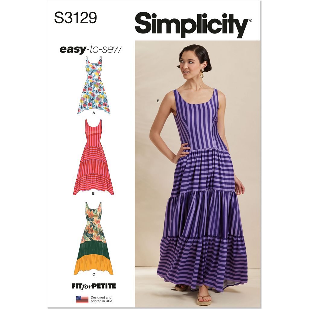 Simplicity Sewing Pattern S3129 Misses Dresses with Petite Lines 3129 Image 1 From Patternsandplains.com