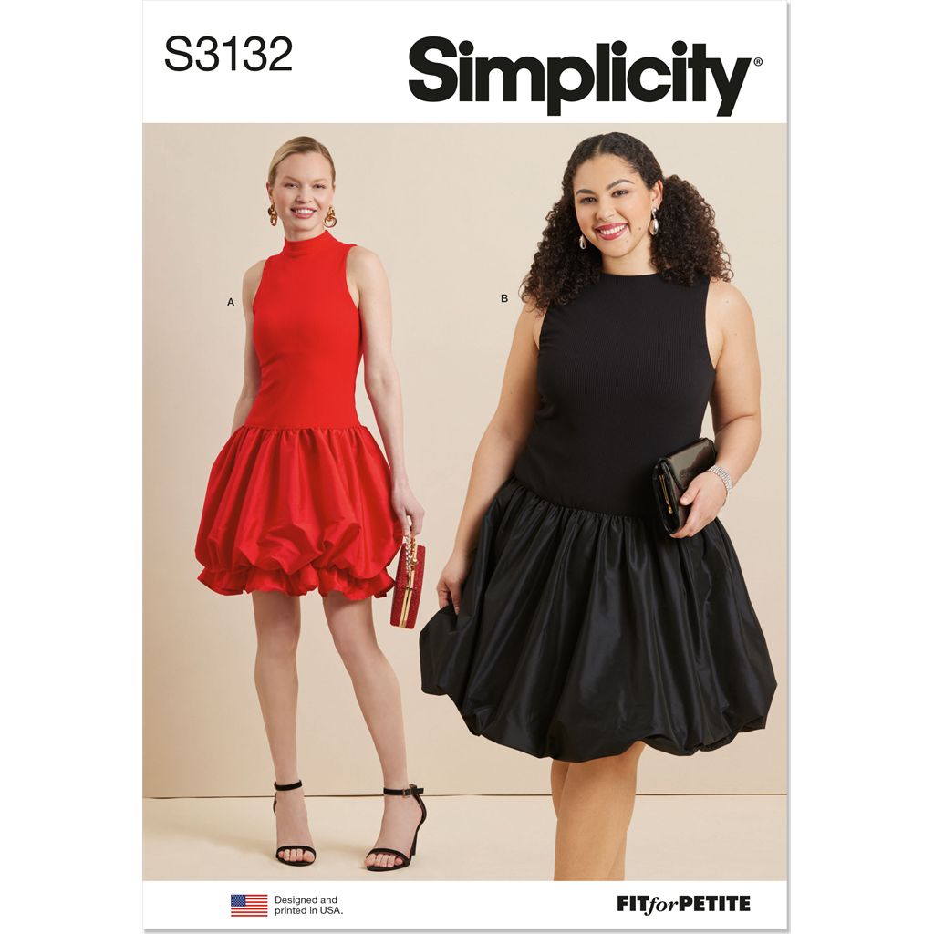 Simplicity Sewing Pattern S3132 Misses and Womens Dress in Two Lengths with Petite Lines 3132 Image 1 From Patternsandplains.com