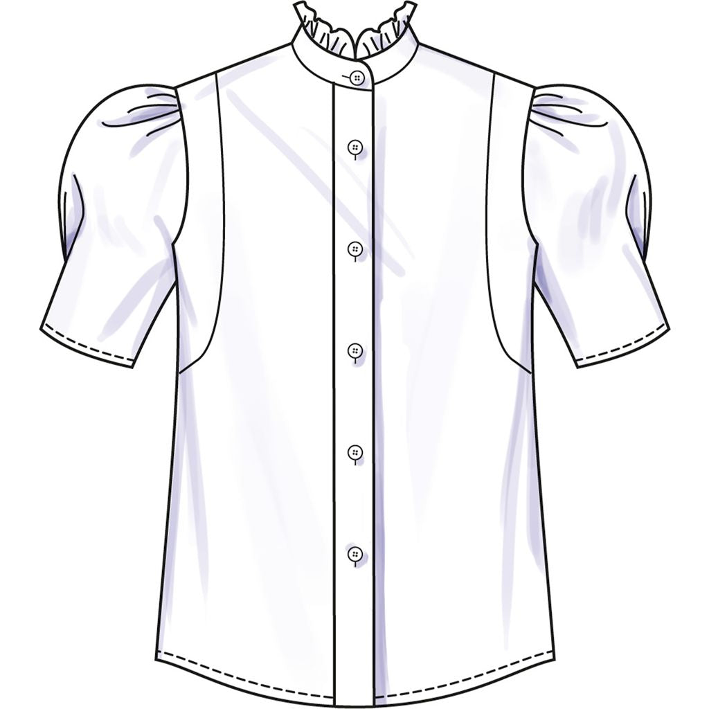 Simplicity Sewing Pattern S3134 Misses Ruffled Button Front Top with Sleeve Variations 3134 Image 5 From Patternsandplains.com