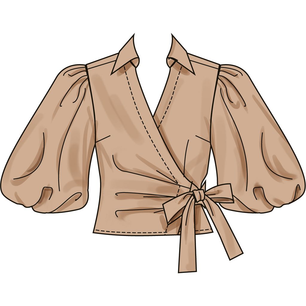 Simplicity Sewing Pattern S3135 Misses Wrap Top with Sleeve Variations 3135 Image 3 From Patternsandplains.com
