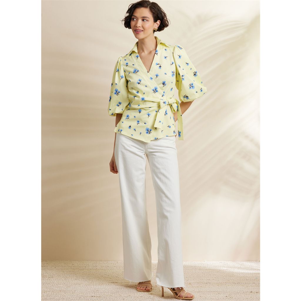 Simplicity Sewing Pattern S3135 Misses Wrap Top with Sleeve Variations 3135 Image 6 From Patternsandplains.com